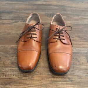 Florsheim shoe co size 4M Reveal Cap Toe Boys Youth Oxford US Big Kid Cognac